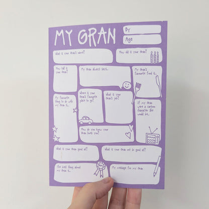 My Gran Fill In The Blanks Card - SUPER SECONDS