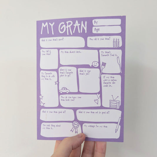 My Gran Fill In The Blanks Card - SUPER SECONDS