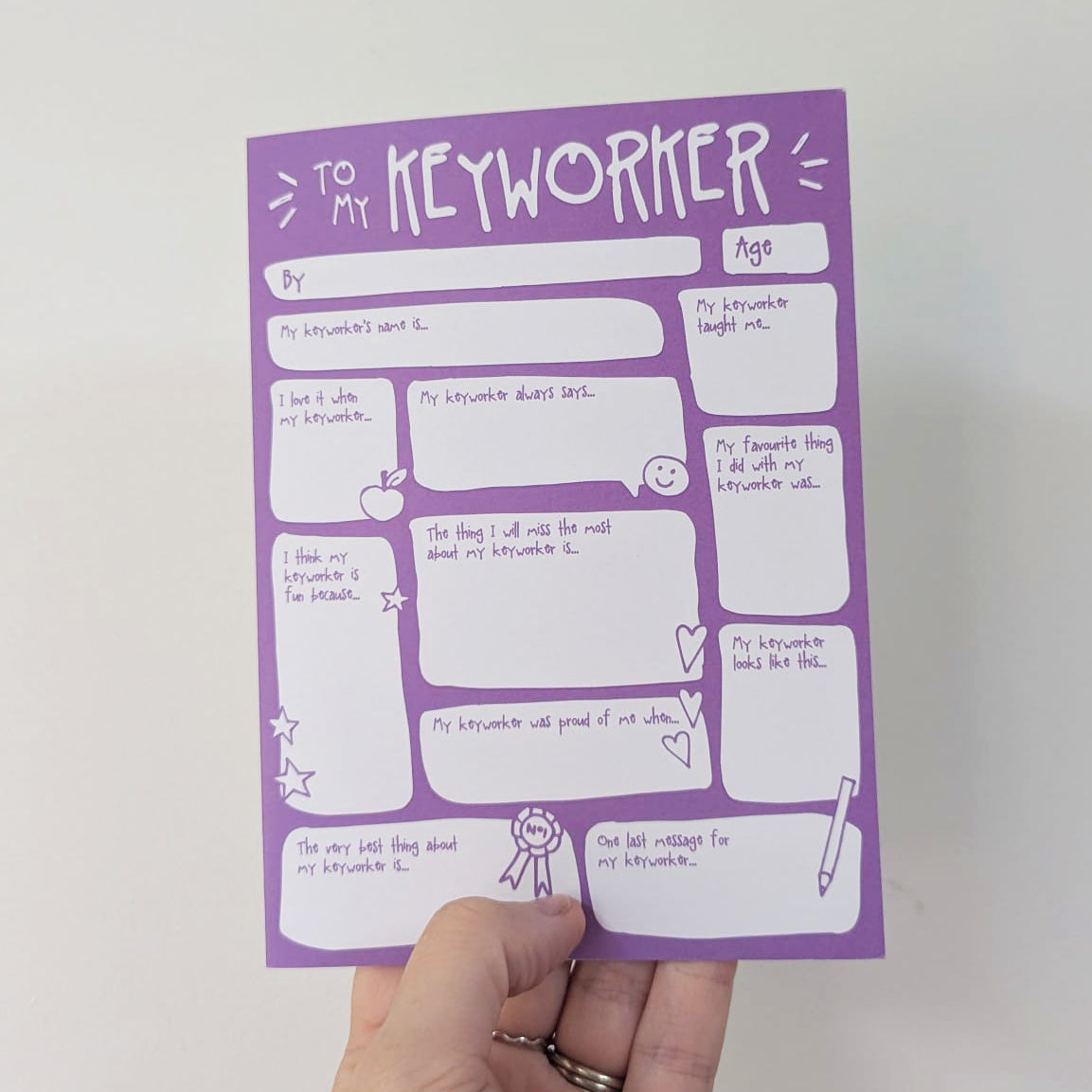 My Keyworker Fill In The Blanks Card - SUPER SECONDS