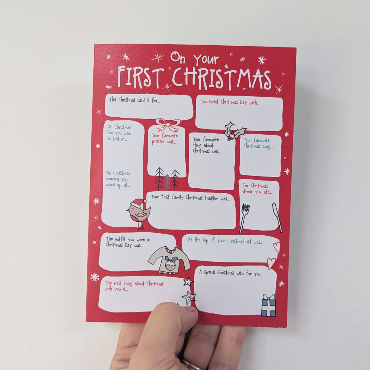 Baby's First Christmas Fill In The Blanks Card - SUPER SECONDS