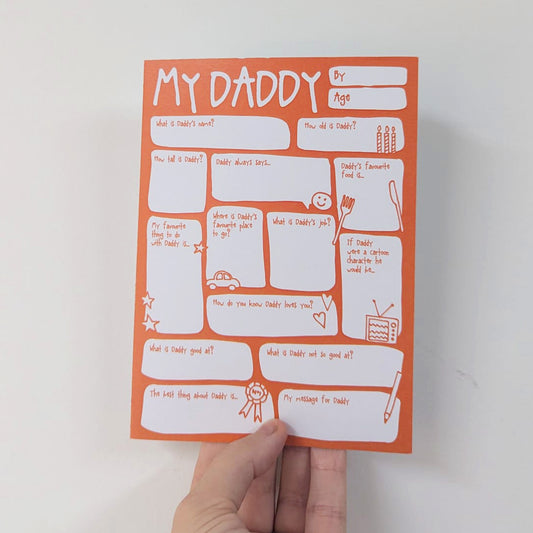 My Daddy Fill In The Blanks Card Orange - SUPER SECONDS