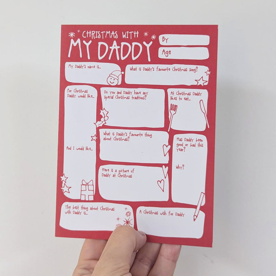 My Daddy Fill In The Blanks Christmas Card - SUPER SECONDS