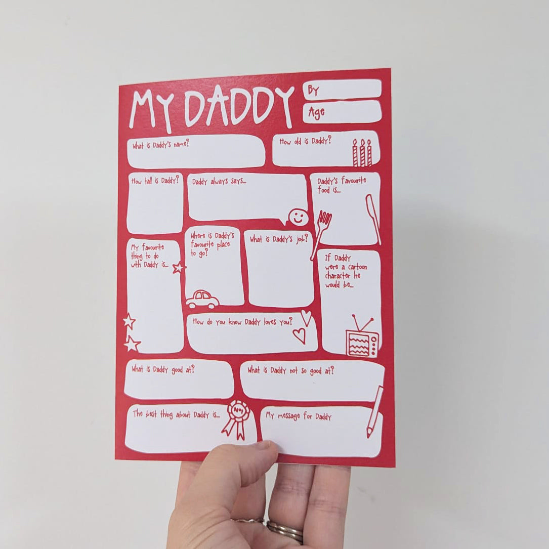 My Daddy Fill In The Blanks Card Red - SUPER SECONDS