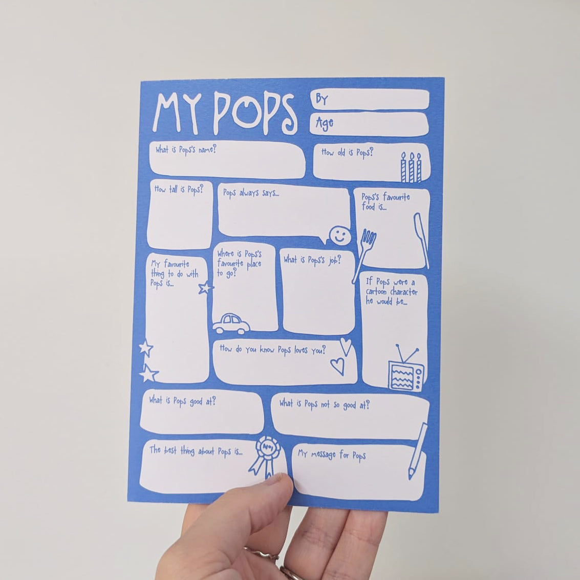 My Pops Fill In The Blanks Card - SUPER SECONDS