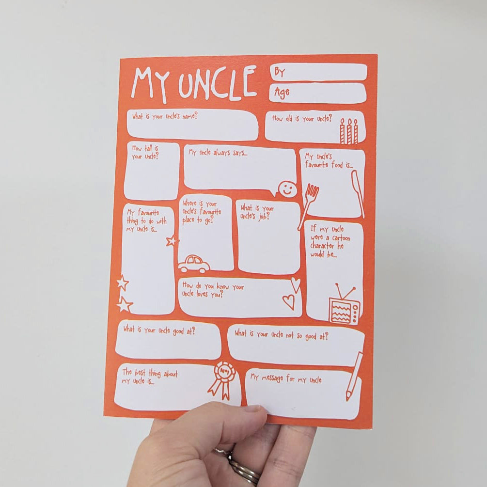My Uncle Fill In The Blanks Card - SUPER SECONDS