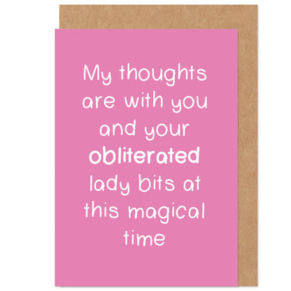 Obliterated Lady Bits Funny New Baby Card