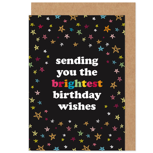 Brightest Birthday Wishes Rainbow Star Card