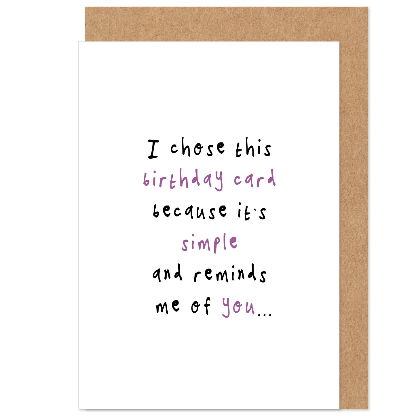 Simple And Reminds Me Of You Funny Birthday Card