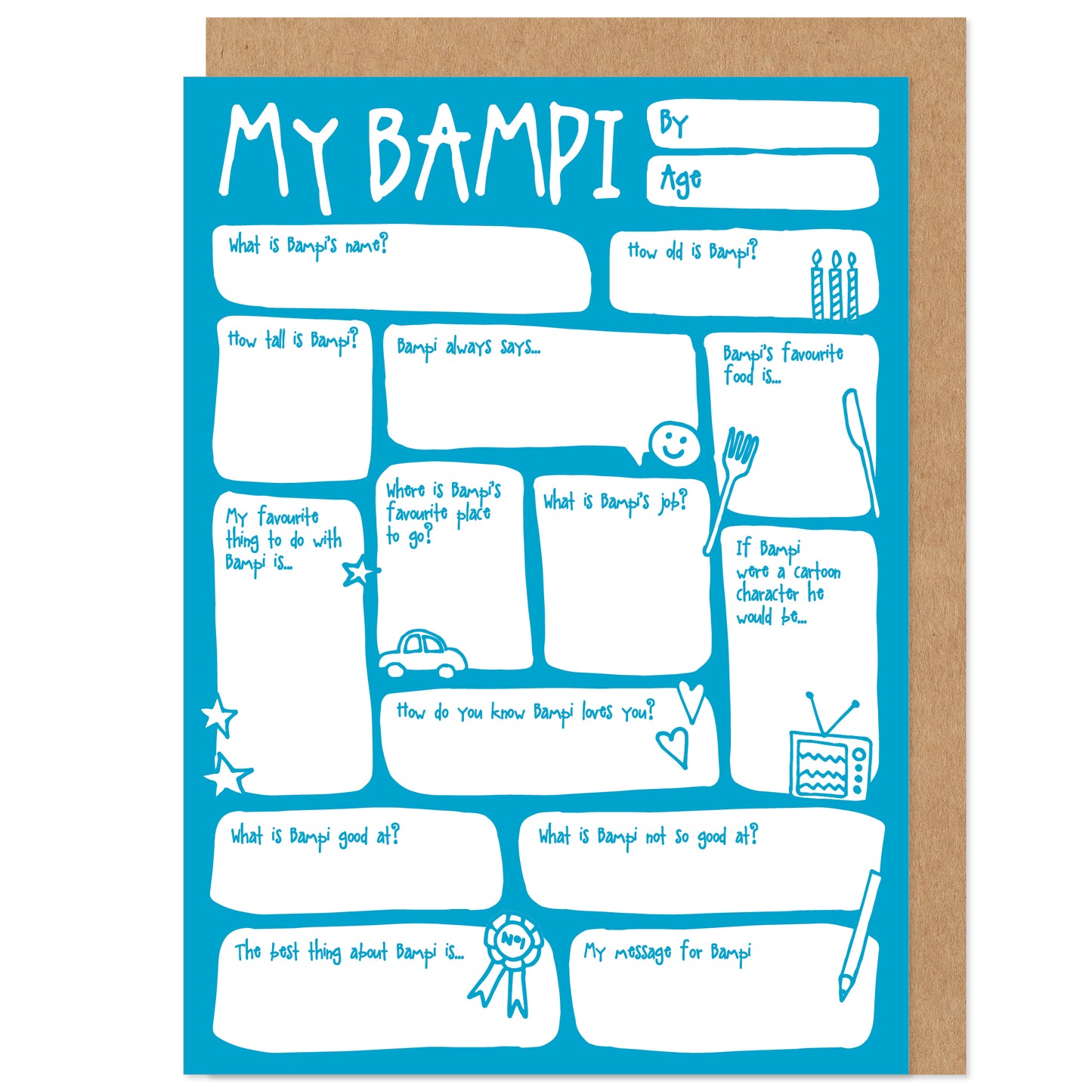My Bampi Fill In The Blanks Father's Day / Birthday Card