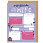 Wife Fill In The Blanks Birthday Card