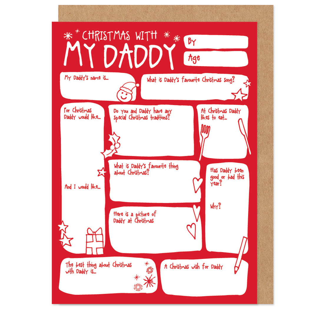 My Daddy Fill In The Blanks Christmas Card