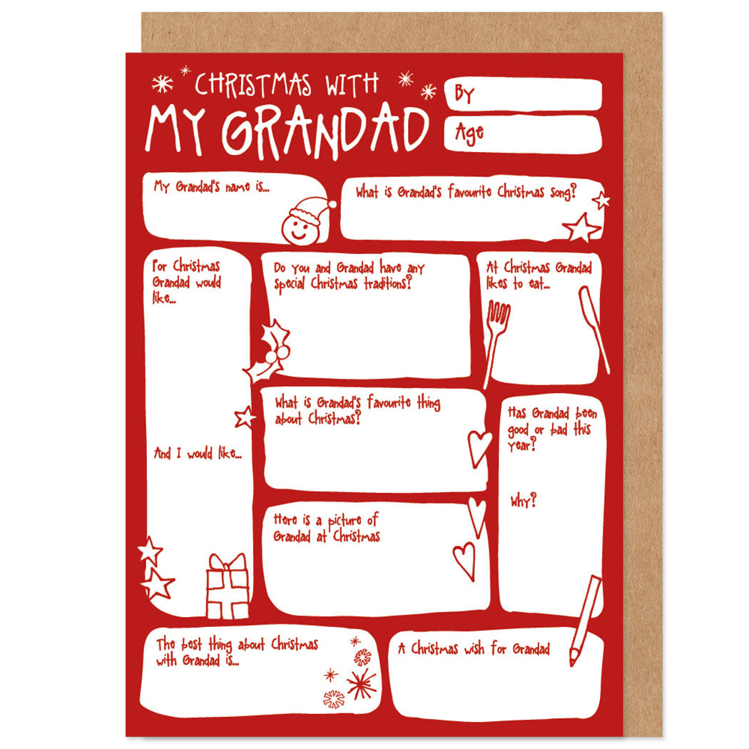 My Grandad Fill In The Blanks Christmas Card