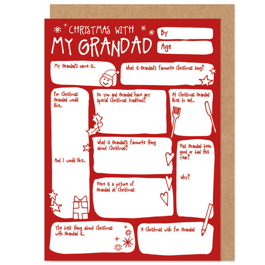 My Grandad Fill In The Blanks Christmas Card
