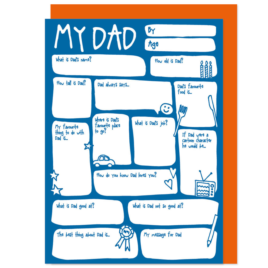 My Dad Fill In The Blanks Father's Day / Birthday Card