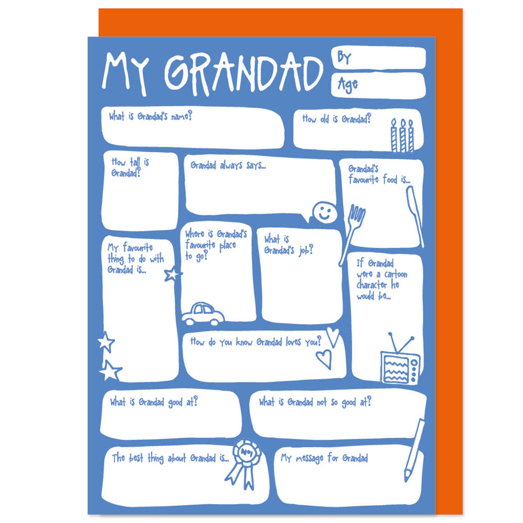 My Grandad Fill In The Blanks Father's Day / Birthday Card
