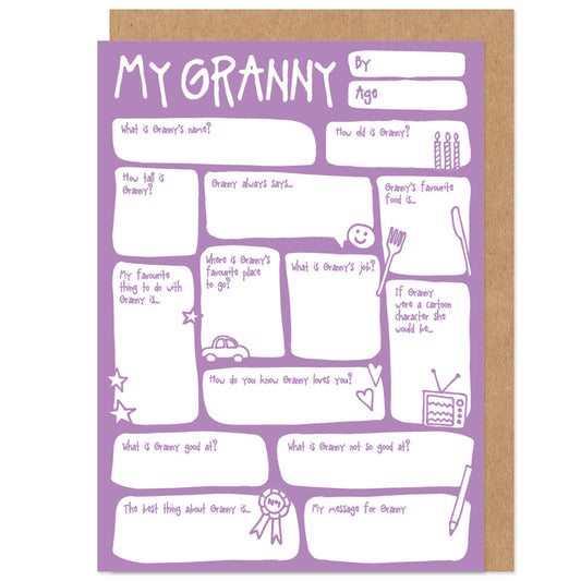 My Granny Fill In The Blanks Mother's Day / Birthday Card