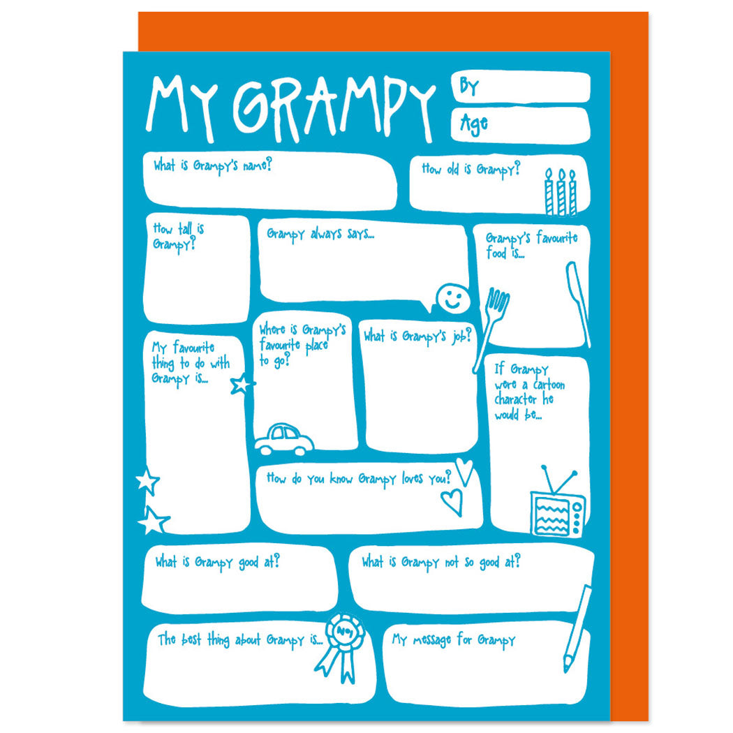 My Grampy Fill In The Blanks Father's Day / Birthday Card