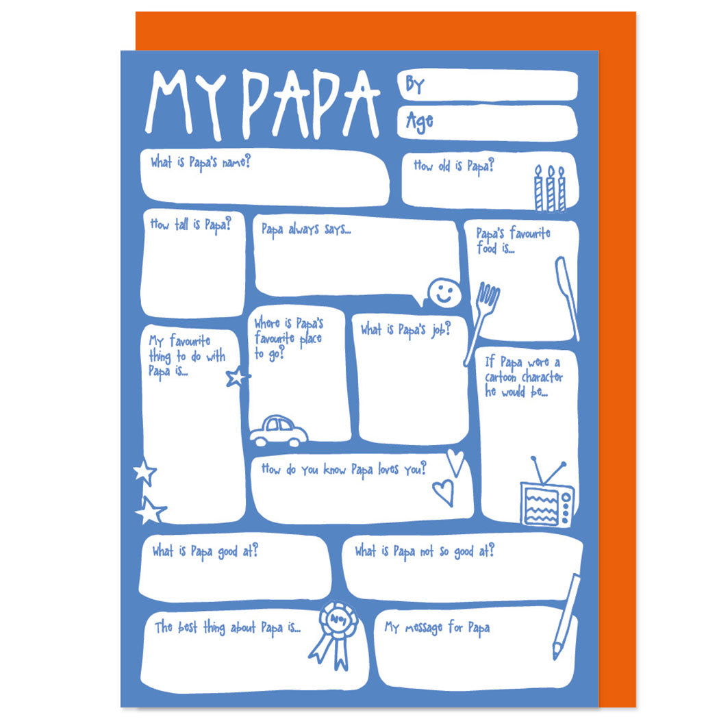 My Papa Fill In The Blanks Father's Day / Birthday Card