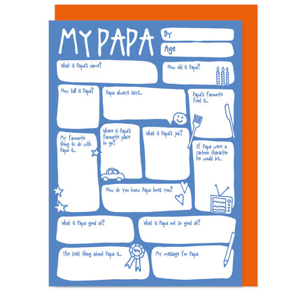 My Papa Fill In The Blanks Father's Day / Birthday Card