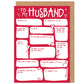 Husband Fill In The Blanks Valentine's / Anniversary Card