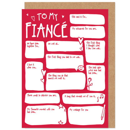 Fiancé Fill In The Blanks Valentine's / Anniversary Card