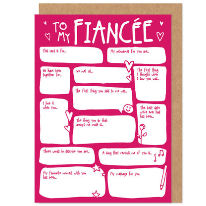 Fiancée Fill In The Blanks Valentine's / Anniversary Card