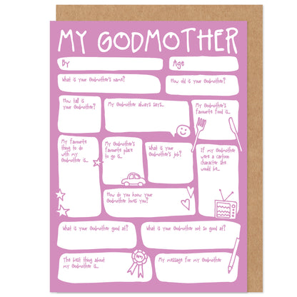 My Godmother Fill In The Blanks Mother's Day / Birthday Card