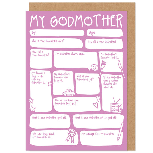 My Godmother Fill In The Blanks Mother's Day / Birthday Card