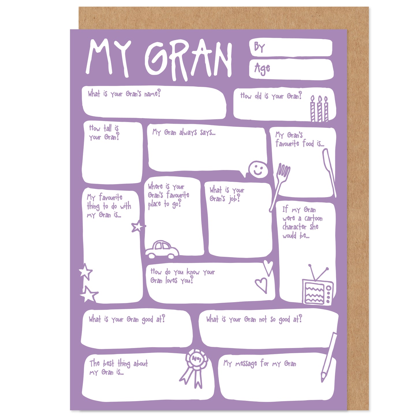My Gran Fill In The Blanks Mother's Day / Birthday Card
