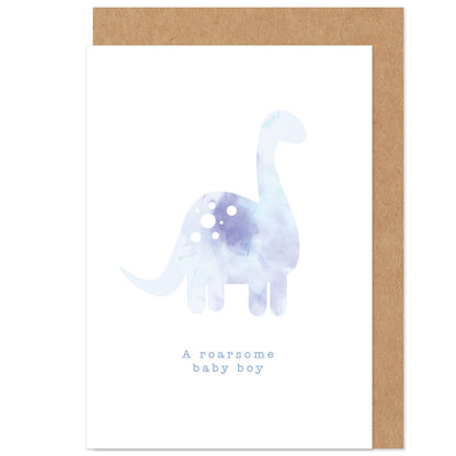 Roarsome New Baby Boy Dinosaur Card
