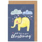 Elephant Christening Day Congratulations Card