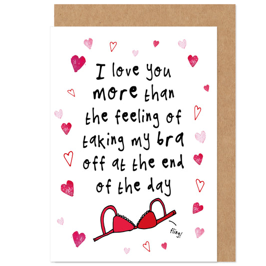 Funny Bra Off Valentine's / Anniversary Card